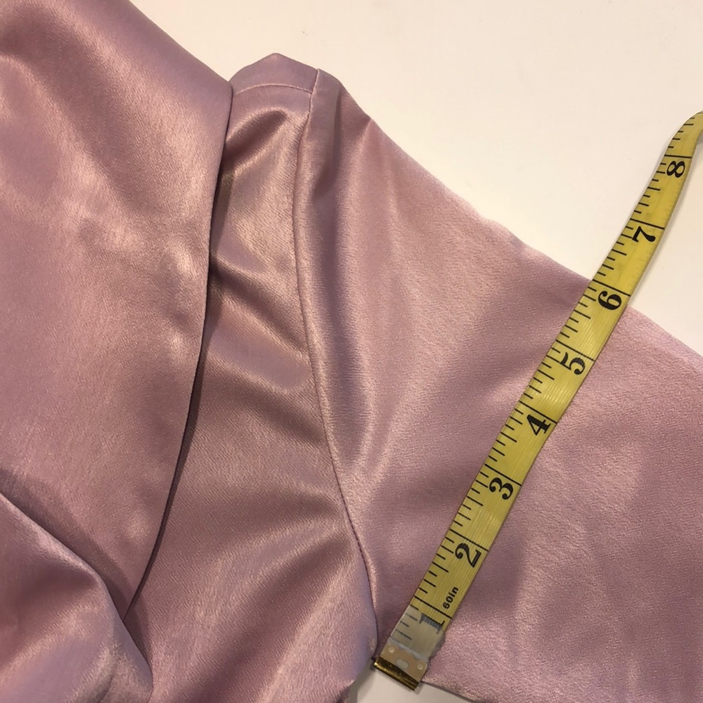 Pink satin long blazer coat - Picture 6 of 8